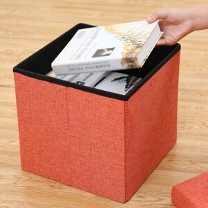 Woven Orange Storage Bin
